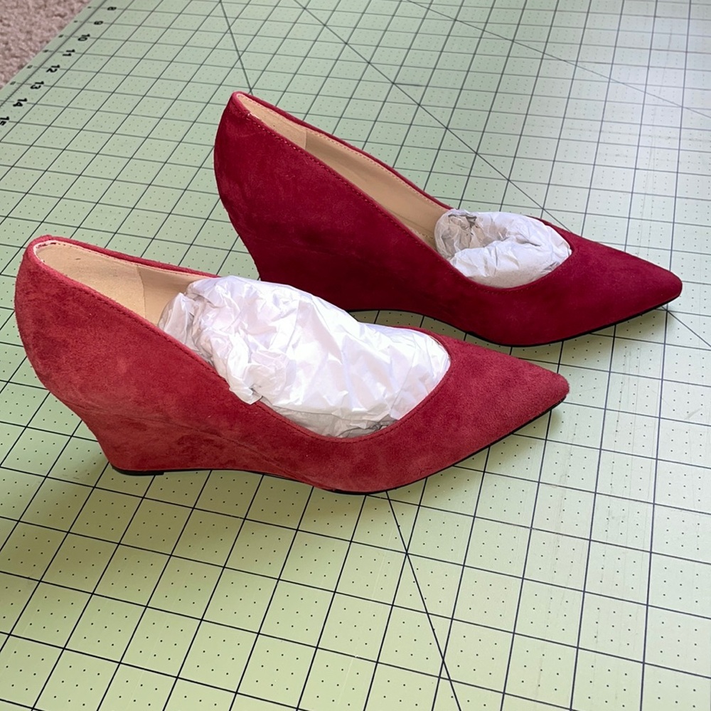 Red Suede Wedges